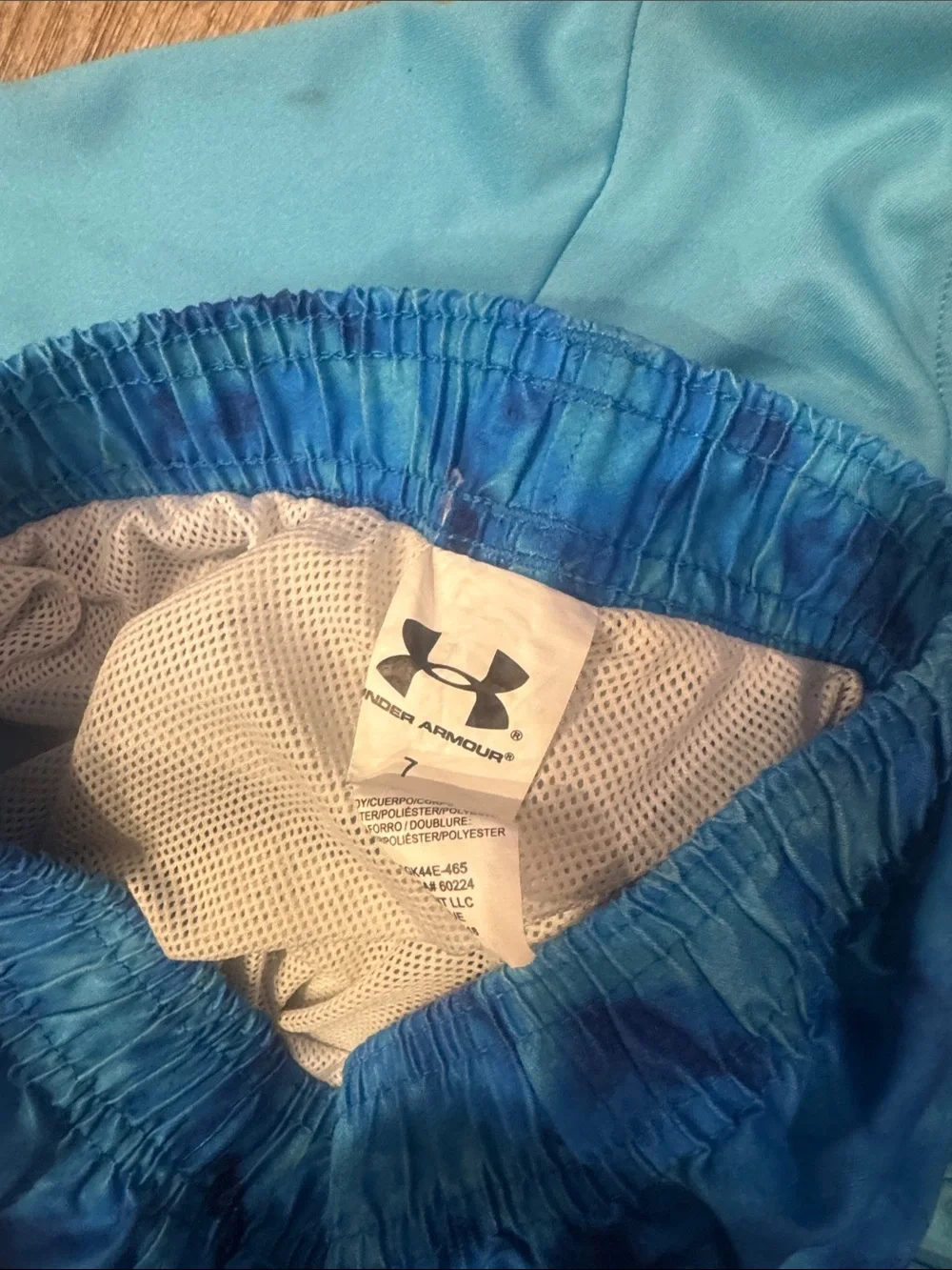Under Armour Kids Blue Long-Sleeve Rashguard with Blue swim Trunks